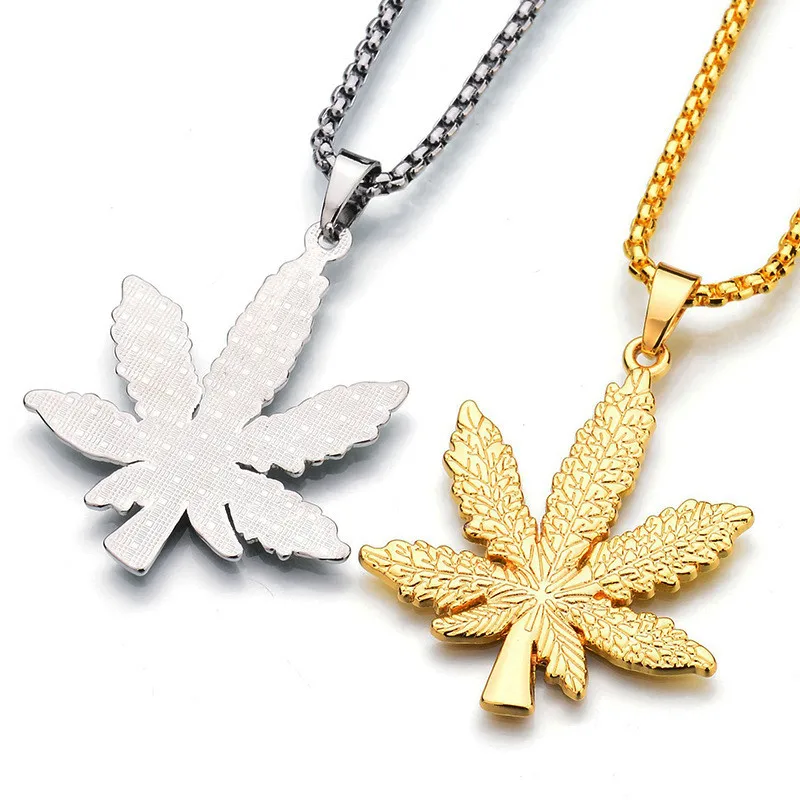 

Fashion Maple Leaf Necklaces Pendants Hemp Leaf Necklace Chain Charm Chain Hip Hop Necklace Women Men Jewelry Accessories