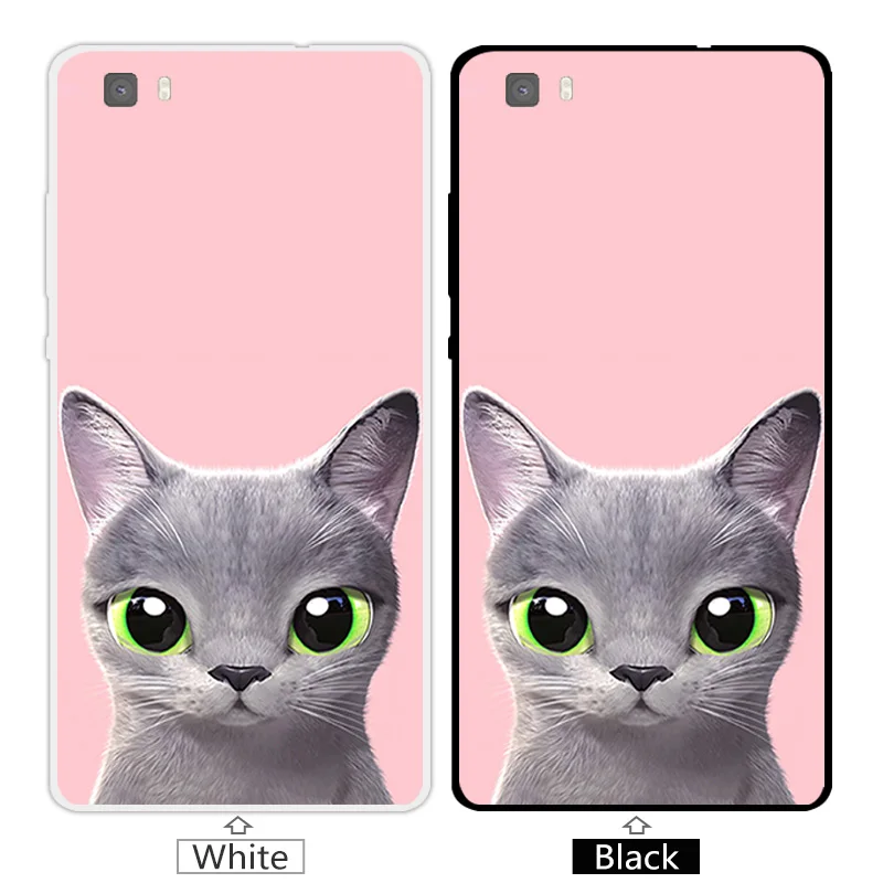 Cases For Huawei P8 Lite Luxury Clear Silicon Pink Back Cover Ascend lite Protective Coque for HuaweiP8 |