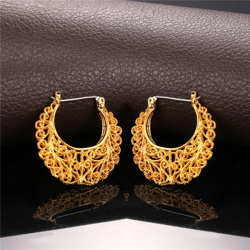 U7 Винтажные Индийские Сережки Для Женщин Золото/Серебро Цвет Свадебные