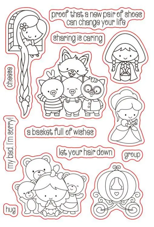 Прозрачный силиконовый штамп девочка принцесса печать Сделай Сам Скрапбукинг
