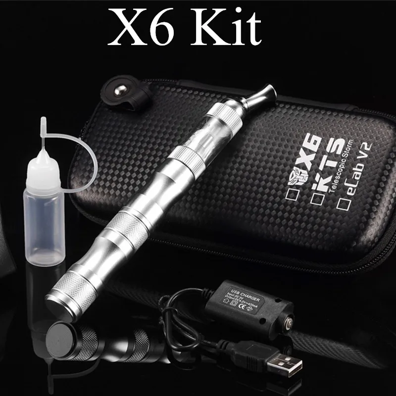 

Electronic Cigarette ECT X6 E Cigarette Kit 1300mah E Hookah Starter Kit E Cig Ego Pen Vape Smok Vaporizer X8106