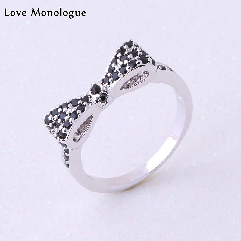 Любовный монолог отличный Штабелируемый минималистичный бант серебряный цвет