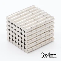 1000pcs 3x4 mm n35 small super strong rare earth neodymium magnets 3mm4mm craft round magnet