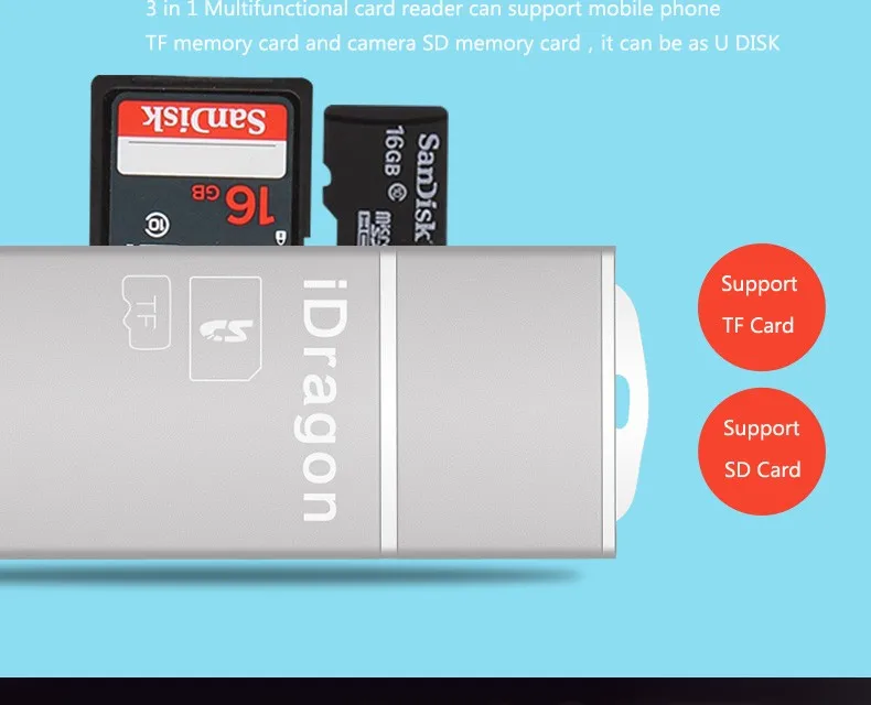 Бренд 3 в 1 i-Flash USB SDHC Micro SD OTG Устройство для чтения карт памяти iPhone 7 6s plus 6 5s 5c iPad Android
