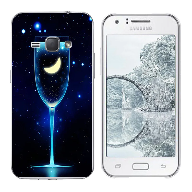 Чехол для Samsung J1 2016 мягкий чехол из ТПУ Fundas J120F SM-j120f/ds чехлы с золотым принтом |