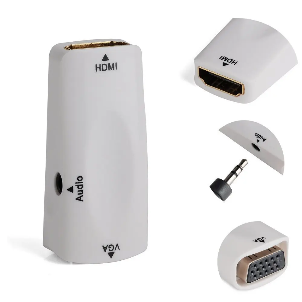 Микро hdmi женский на VGA видеоадаптера конвертер HDTV 1080 P тв 3.5 аудио для телевидения