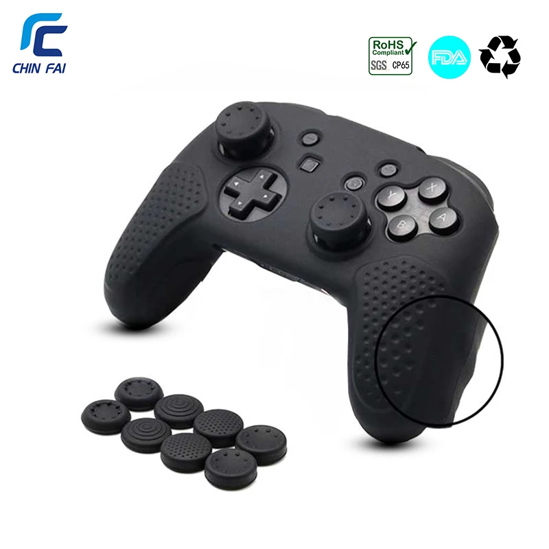 Силиконовый чехол для Nintendo Switch Pro нескользящий мягкий контроллер с 8 крышками