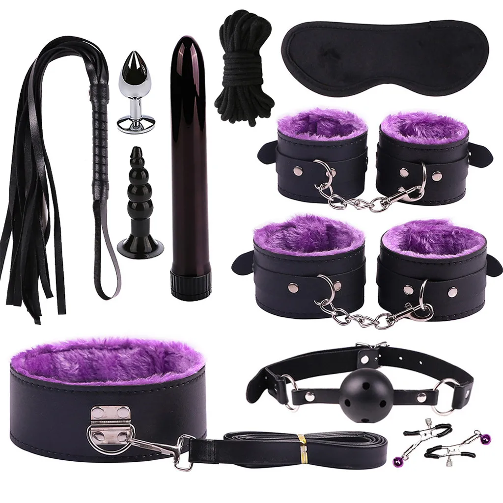 Плюшевый костюм кнут трусики наручники вибратор связывающий набор игрушек для