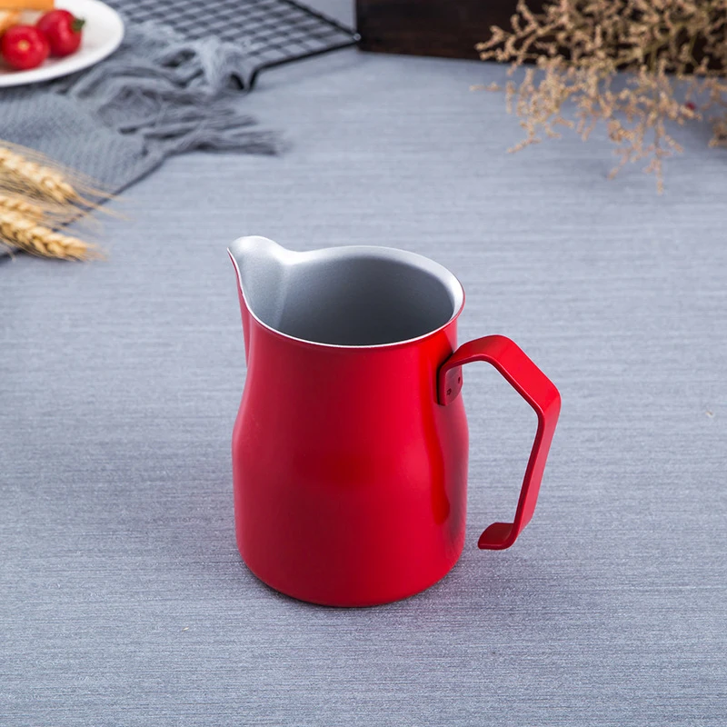 500ml Red Нержавеющая сталь кофе кувшин вспениватель молока кувшин Мока эспрессо капучино латте турецкий кофе сосуд для напитка бариста ремесло - Цвет: 500ml Red