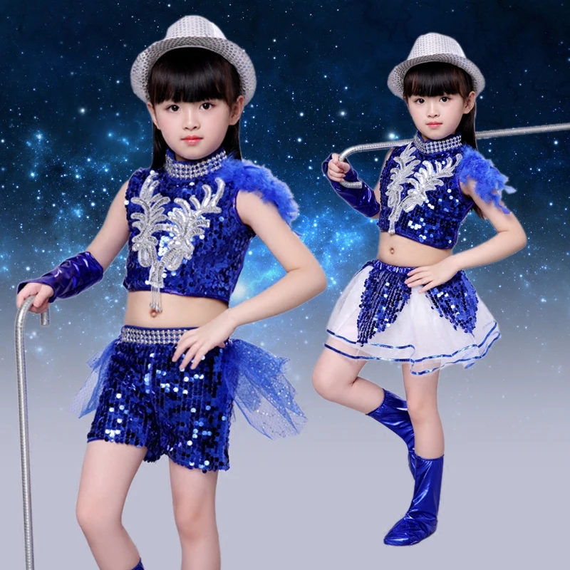 Новый детский костюм для джазовых танцев современные костюмы чирлидинга