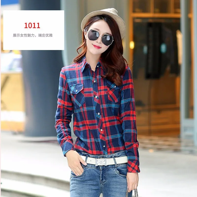 2017 spring autumn wear hair long sleeve plaid shirt leisure students render cotton C3 |