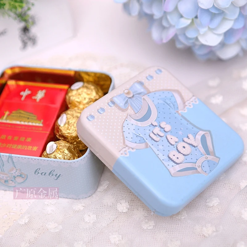 10 шт. жести крещение Baby Shower сувениры День рождения мальчик и девочка Подарочная