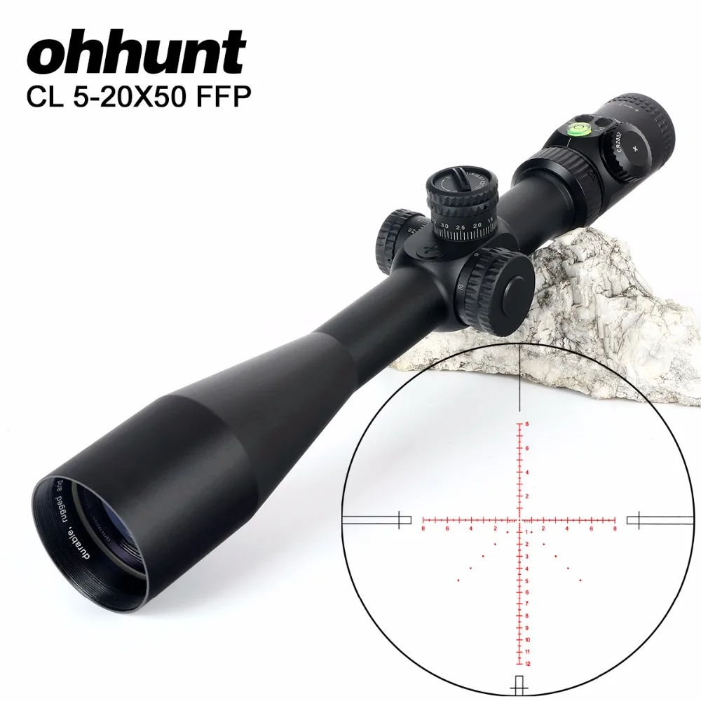 CL 5-20X50 FFP первый фокальный самолет охотничий оптический прицел боковой Параллакс стекло гравированное сетка замок сброс область с пузырьковым уровнем