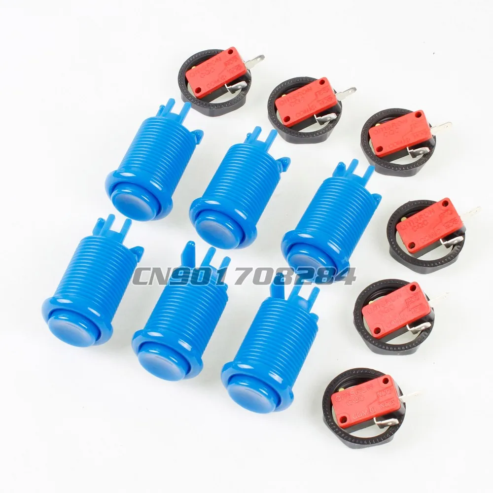 6x новая синяя кнопка типа Happ с микропереключателем для аркадных игр ПК джойстик