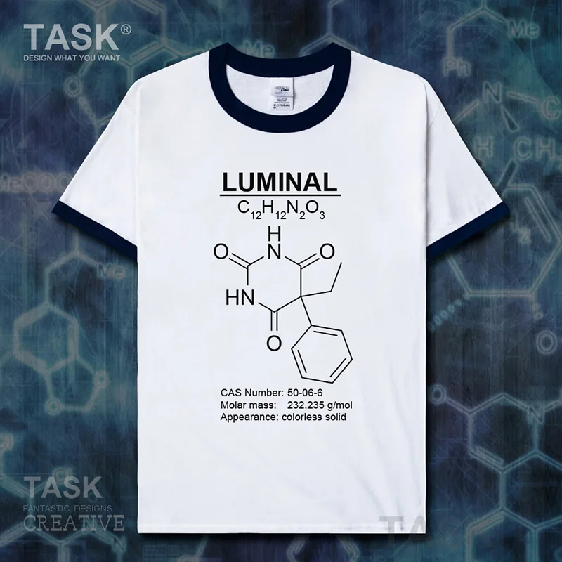Футболка с коротким рукавом из хлопка изображением молекулярной формулы |