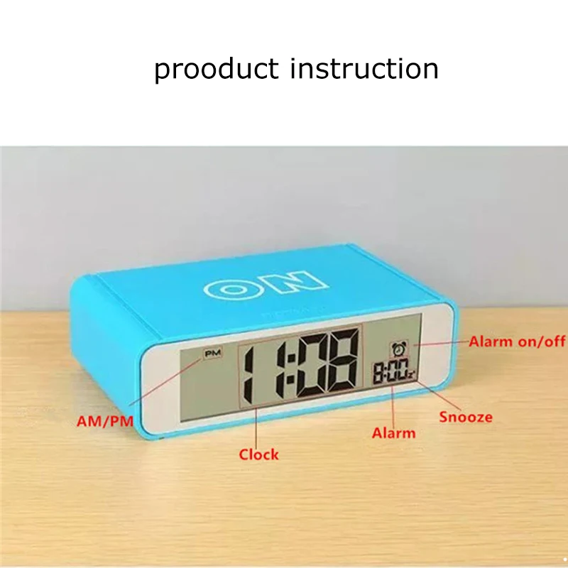 Smart LED Digital Alarm Clock Flip Watch Wake Up Bedside Clocks Radio with Touch Luminous Snooze Electronic Table | Дом и сад