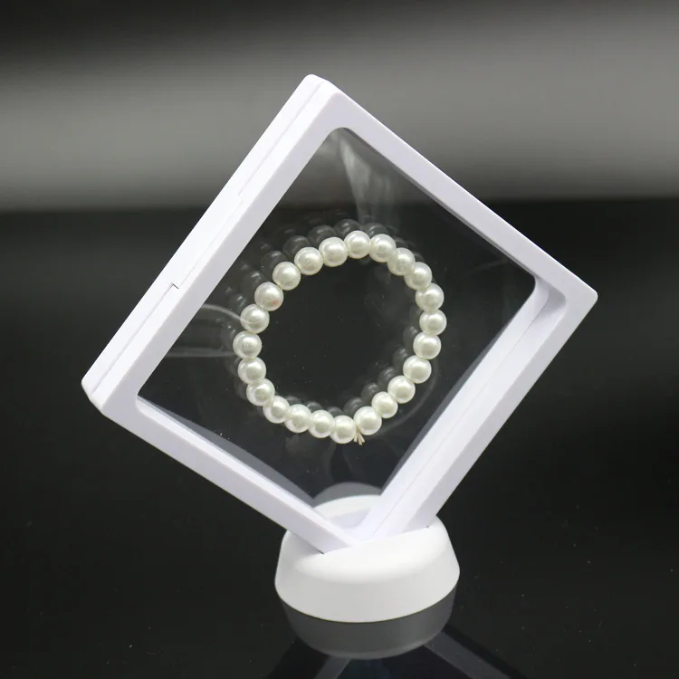 New Transparent PET Membrane Jewelry Display Stand Holder for Ring Earrings Pendant Gem Stones Packaging Box 9*9cm Sieraden Case | Украшения