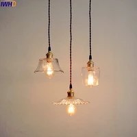 iwhd nordic japanese style edison pendant light fixtures restaurant bedroom bedside brass glass hanging lights led hanglamp