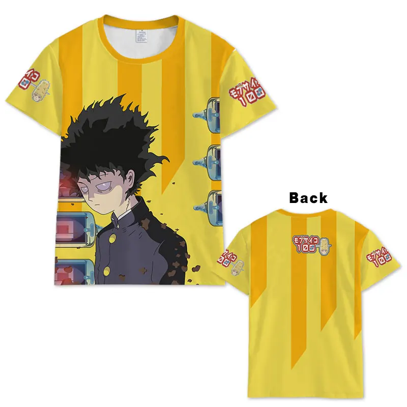 Новая футболка с аниме Mob Psycho 100 Kageyama Shige Mobu Saiko Hyaku, мужская и женская футболка с коротким рукавом, летние топы с героями мультфильмов, футболка унисекс