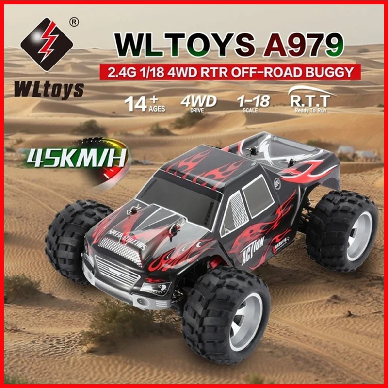

70km/h Upgraded WLtoys A979-B A979 4WD 1:18 RC Racing Car High Speed Monster Truck Transmitter Off-Road VS A959-b Sports cars
