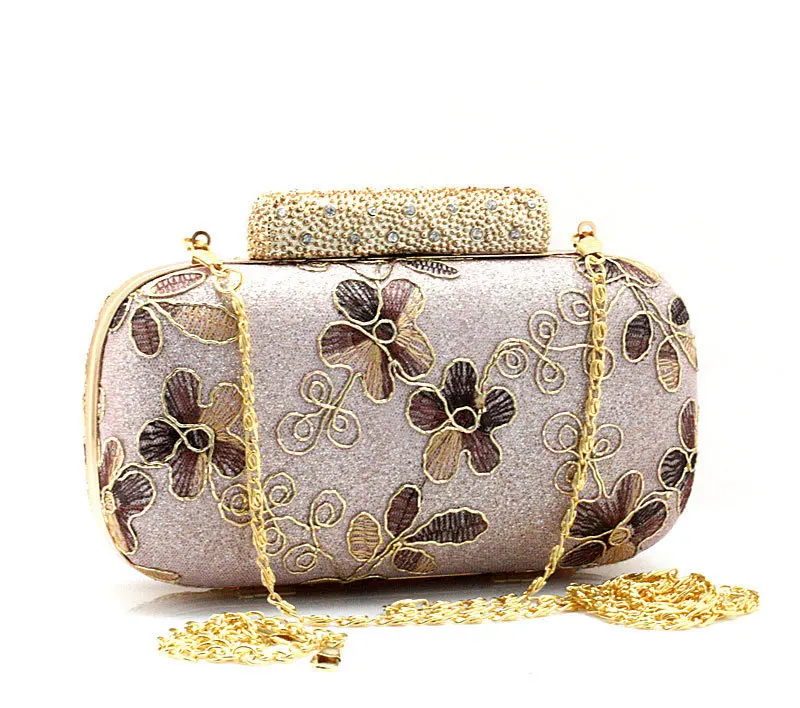 2014 New Designer Purses and Handbags Embroidery Diamond Women Evening bags Flower Clutch Bag/Purses With Shoulder Chain Ethnic | Багаж и