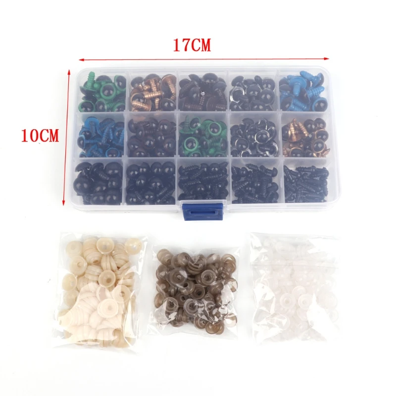 

264pcs 6-12mm Safety Eyes Bear Doll Animal Felting Toy Craft Black Colorful 094F