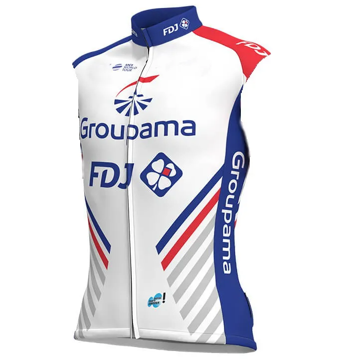 Защита от ветра ветрозащитный 2018 GROUPAMA FDJ Команда 2 вида цветов жилет короткий без