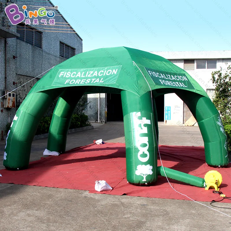 Надувная купольная палатка зеленый цвет 6X3 метра цифровая печать 5 колонн