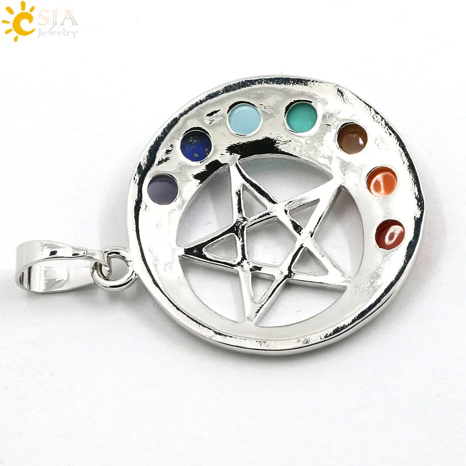 CSJA фабрика 2016 новый список рейки 7 Чакра полудрагоценные каменные бусы капитан