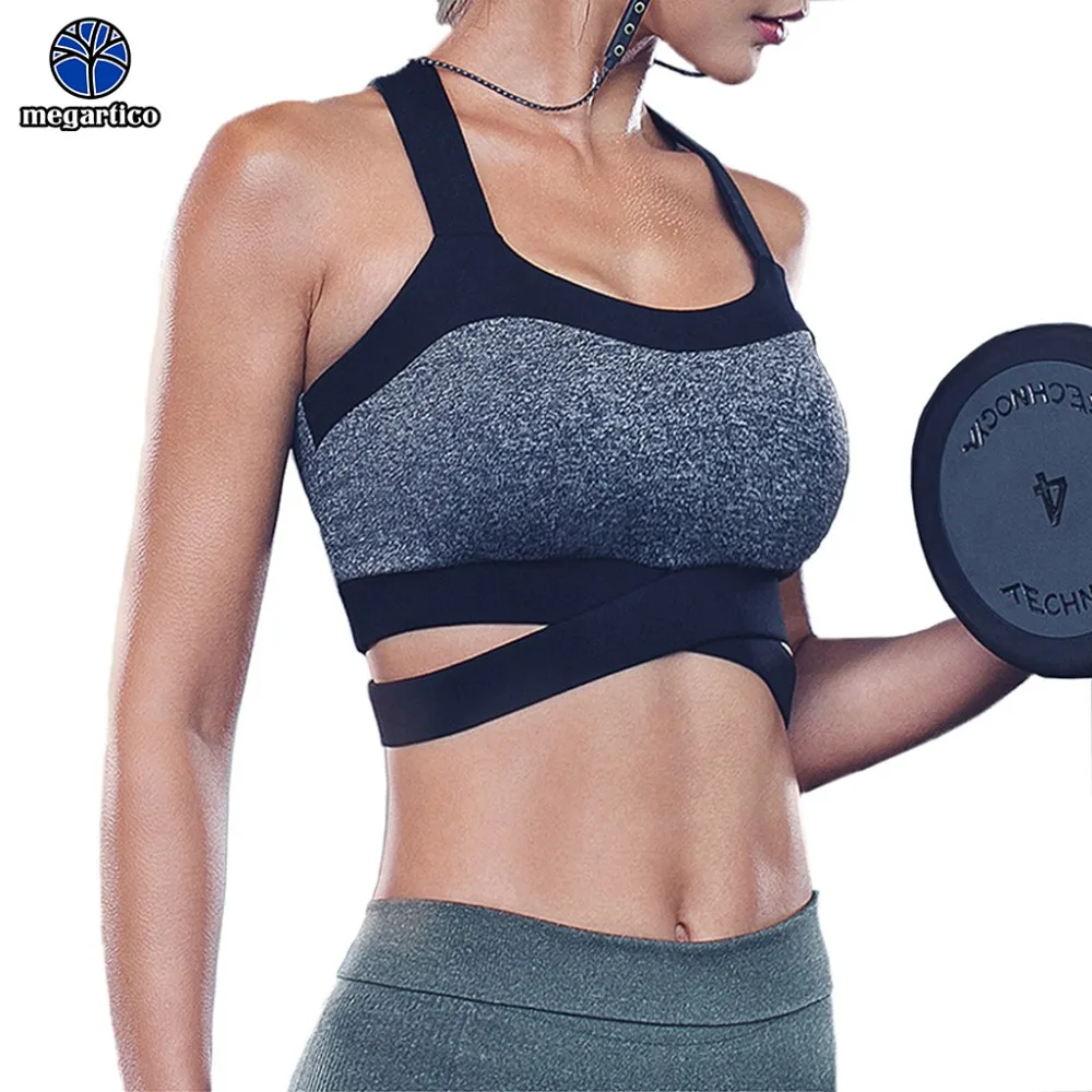 Haut de sport femme спортивный бюстгалтер-борцовка крест-накрест Высокая ударная Поддержка беспроводной Топ для занятий спортом Йога Тренировка в тренажерном зале