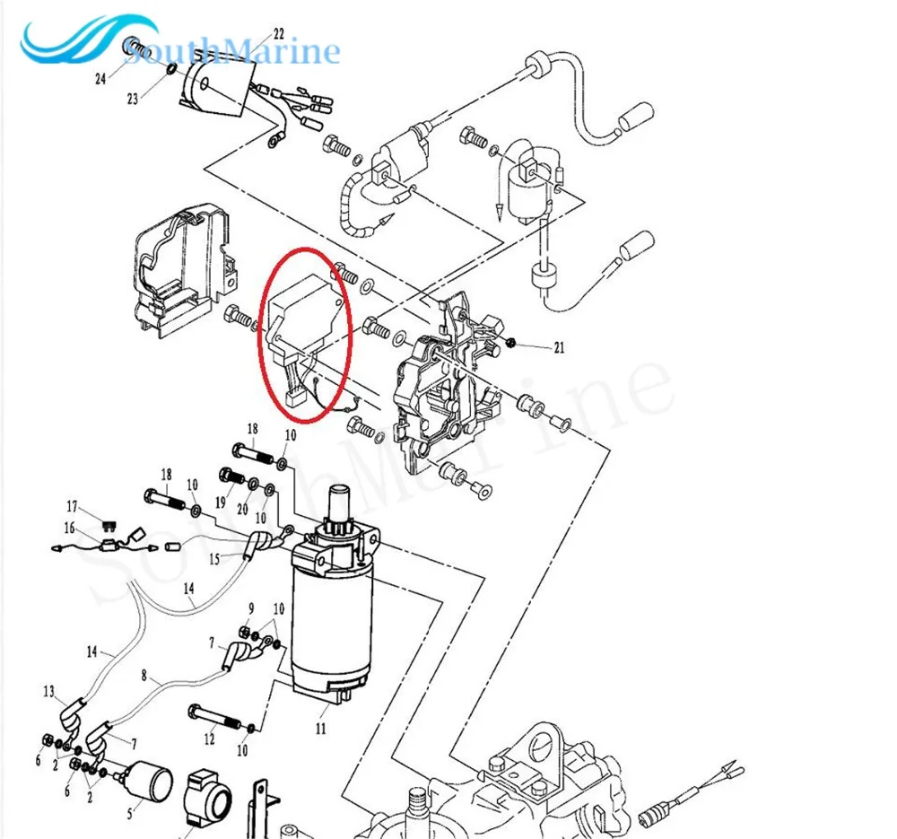 Лодочный двигатель CDI для Parsun HDX 2-тактный 40CV T40 T40BM T40BW T40G T30BM подвесной C.D.I. Тип