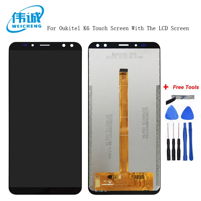 WEICHENG для Oukitel K6 ЖК дисплей Дисплей + Сенсорный экран Экран дигитайзер Ассамблеи