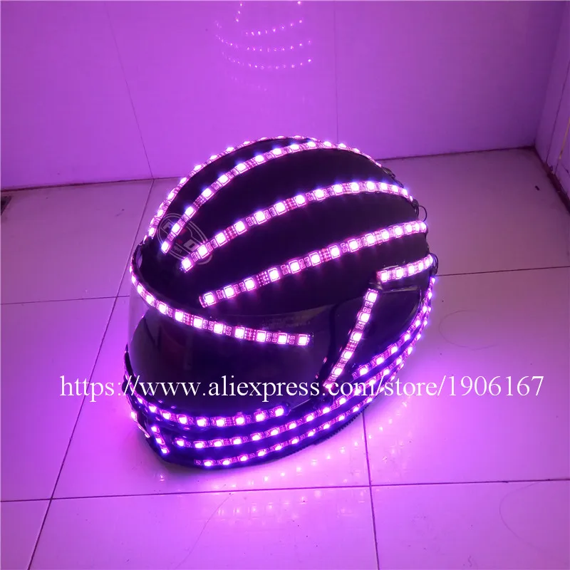 Новейший светодиодный светящийся шлем RGB цветной Светящийся Шлем-робот головной