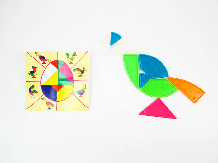 

Colorful Tangram Children Mental Development Nine-piece Puzzle Jigsaw Puzzle Educational Toys for Kids Intellectual Building Bl