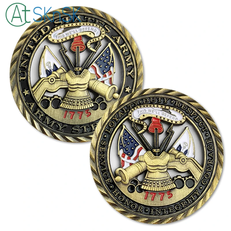 50/100 шт./лот Новое поступление армия США Основные значения латунная монета