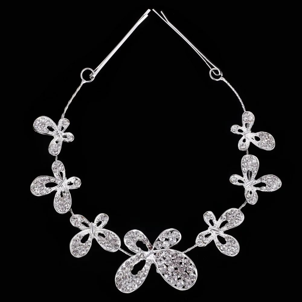 Заколки для волос с кристаллом-бабочкой свадебные шпильки в форме бабочки тиара