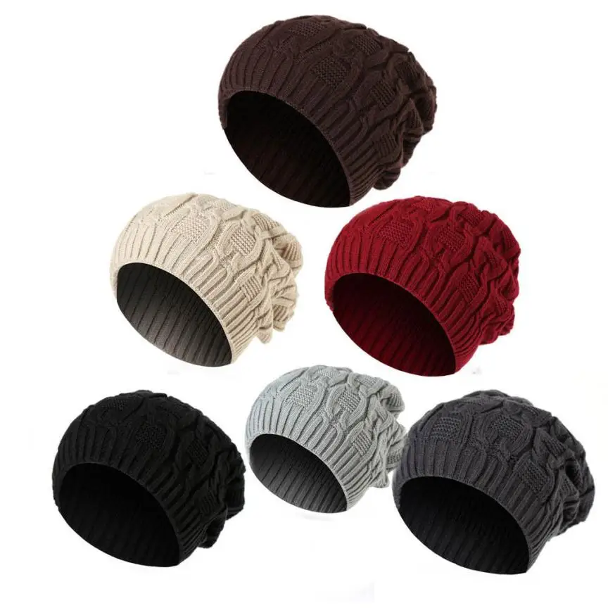 Теплая меховая вязаная Лыжная шапка мешковатые шапки для мужчин и женщин|beanie