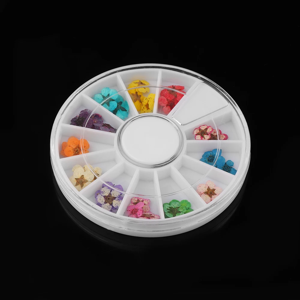 Маникюрный стикер 24/36 шт./колесо 3D цветок маникюрный сушеные DIY Типсы акриловое