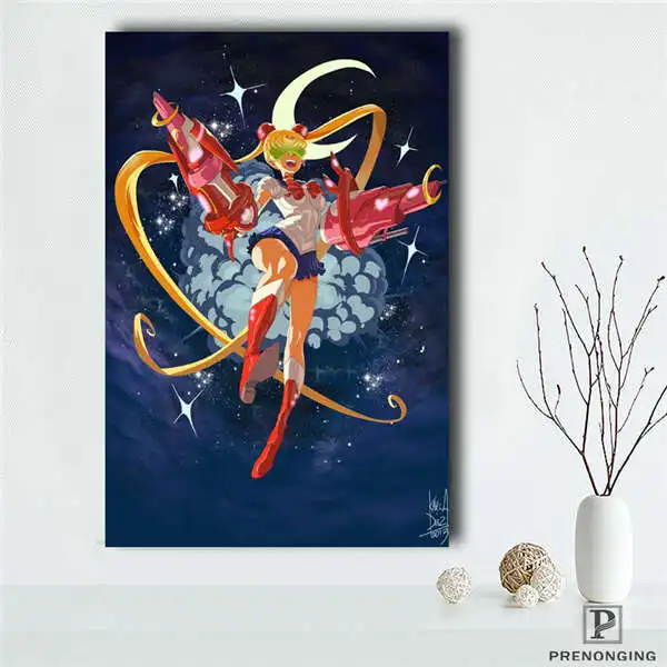 Canvas Poster Холст постер из шелковой ткани P0417 мультфильм плакат Сейлор Мун плакат домашний Декор#190114S03 - Цвет: Canvas Poster