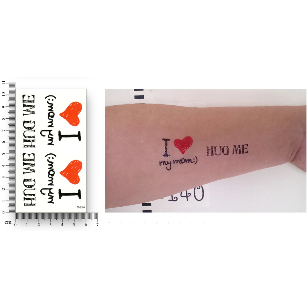 Фальшивая временная водостойкая татуировка вода любовь моя мама обнимает меня