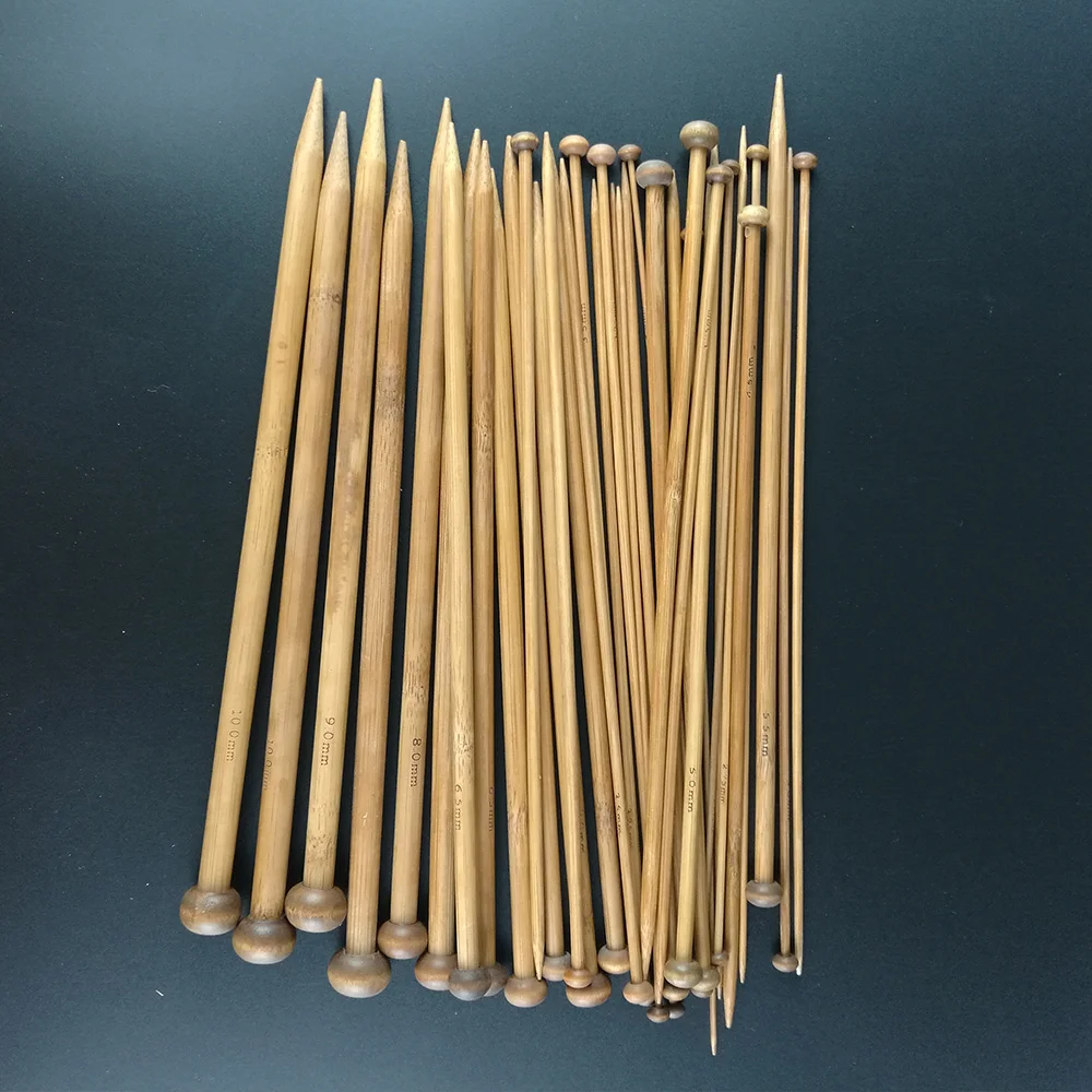 

36Pcs 18 Sizes 35cm Carbonized Bamboo Knitting Needles Set Knit Kit Single Pointed Crochet Hooks Weaving Sewing Tools 2mm-10mm