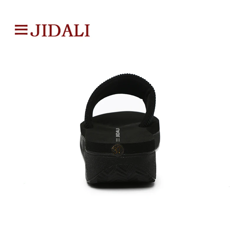 JIDALI/Модная обувь женские туфли на танкетке черные эластичные уличные сандалии из