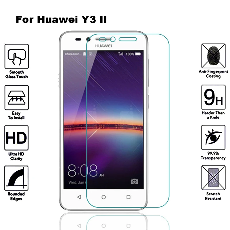 Закаленное стекло для Huawei Y3 II Защитная пленка экрана Y3II Lua L21 U22 чехол|Защитные