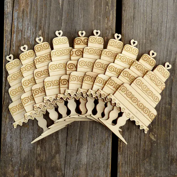 Деревянный 4-ярусный свадебный торт крафтовые формы фанера приготовление