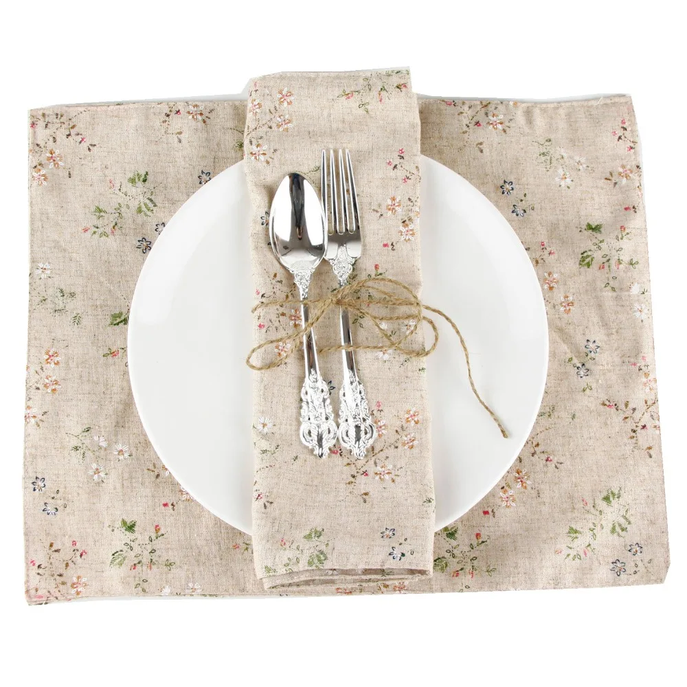 2 шт./лот популярная ткань с принтом льняная салфетка теплоизоляционный коврик