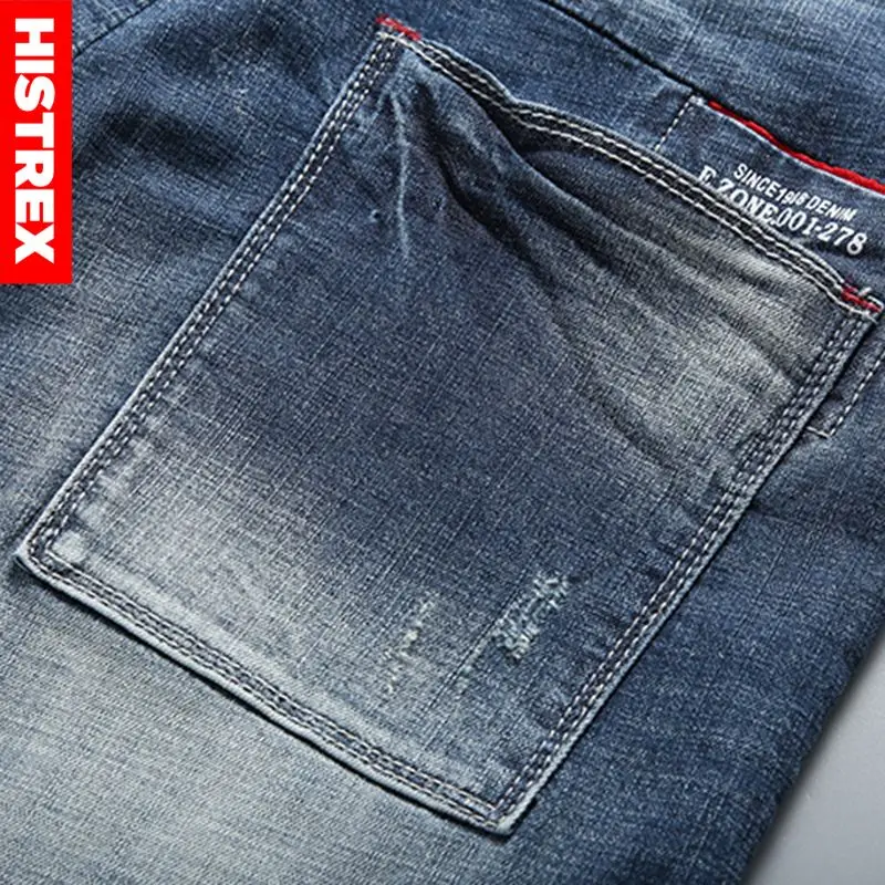 HISTREX Men Jeans Shorts Summer Motorcycle Stretch Skinny Men's Ripped Blue Jean Plus Size M L XL XXL 3XL 4XL 5XL #HJH8O | Мужская