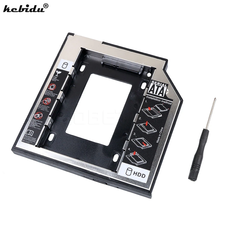 Kebidu Универсальный 2nd 2,5 HDD Caddy 9,5 мм SATA на SATA жесткий диск адаптер HDD корпус чехол для ноутбука CD DVD Оптический привод отсек