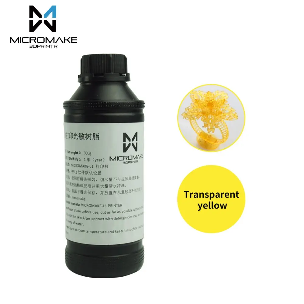 Micromake УФ смолы воды моющиеся универсальные смолы для DLP/SLA 3d принтер 500 мл/1000 мл
