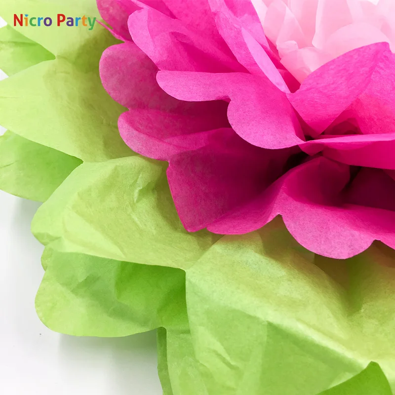 Nicro DIY зеленая Роза бумага Искусственные цветы день рождения украшения детские