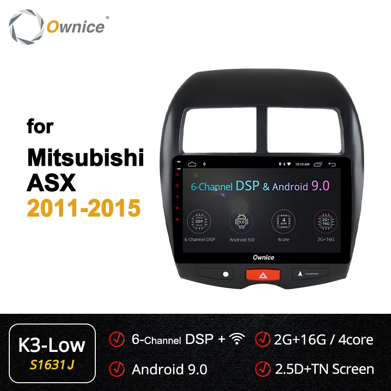 S1631 K3-Low Ownice K1 K2 Android 8,1 2 din автомагнитолы DVD плеер с gps-навигатором Системы поддерживает DVD формат 4G для Mitsubishi ASX 2011 2012 2013 - Цвет: S1631 K3-Low